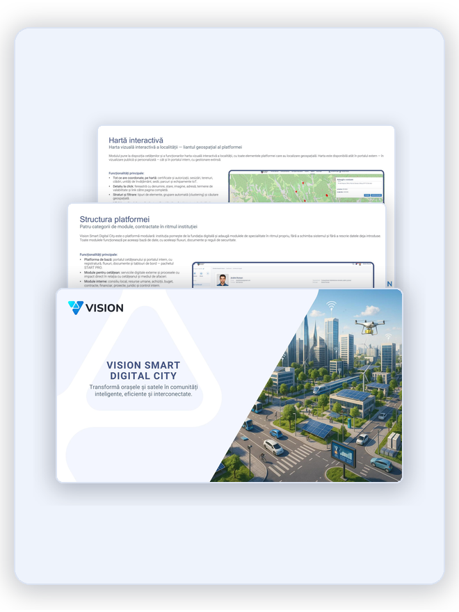 Coperta leafletului Vision Smart Digital City